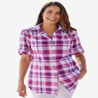 Short-Sleeve Button Down Seersucker Shirt image number null
