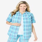 Short-Sleeve Button Down Seersucker Shirt image number null