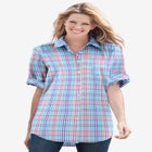 Short-Sleeve Button Down Seersucker Shirt image number null