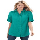 Short-Sleeve Button Down Seersucker Shirt image number null