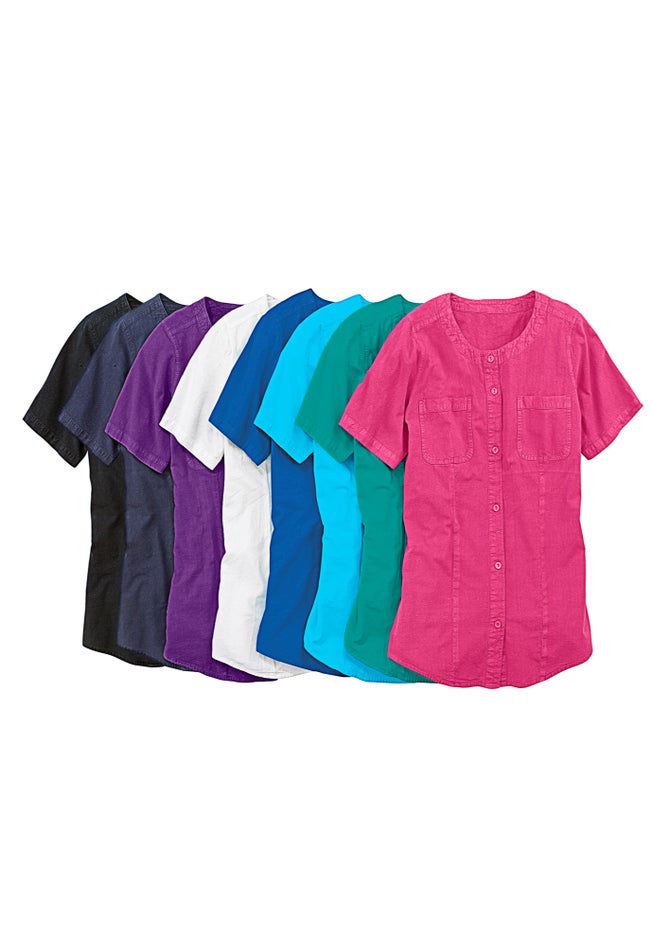 Short-Sleeve Crinkle Shirt image number 4