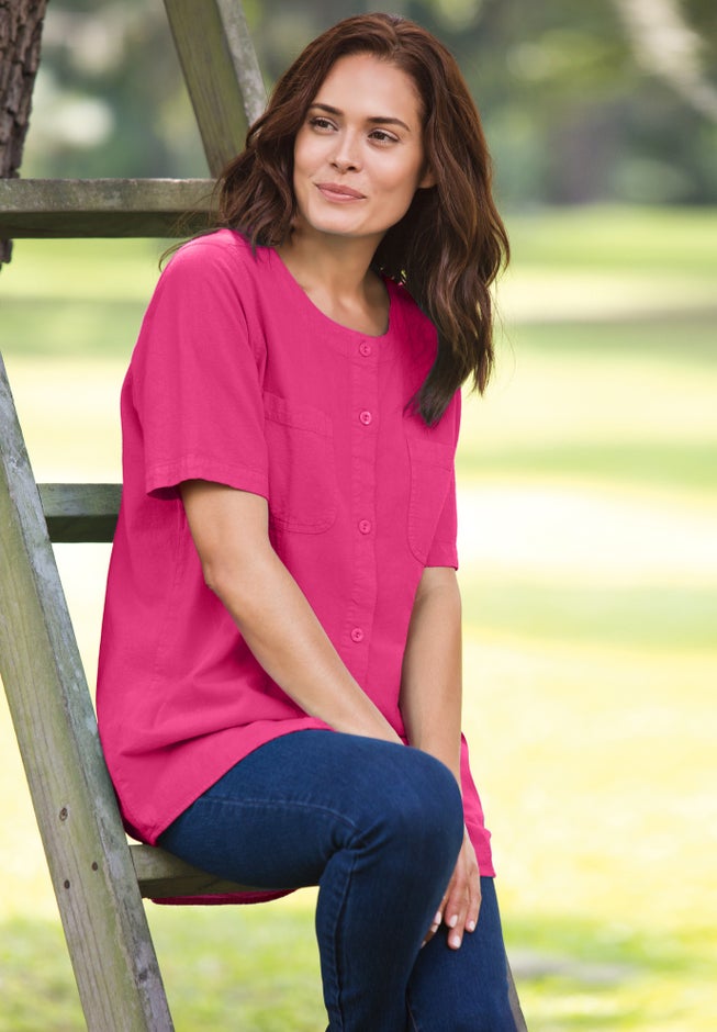 Short-Sleeve Crinkle Shirt image number 4