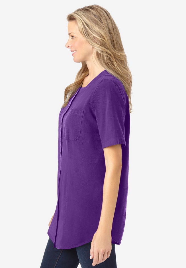 Short-Sleeve Crinkle Shirt image number 3