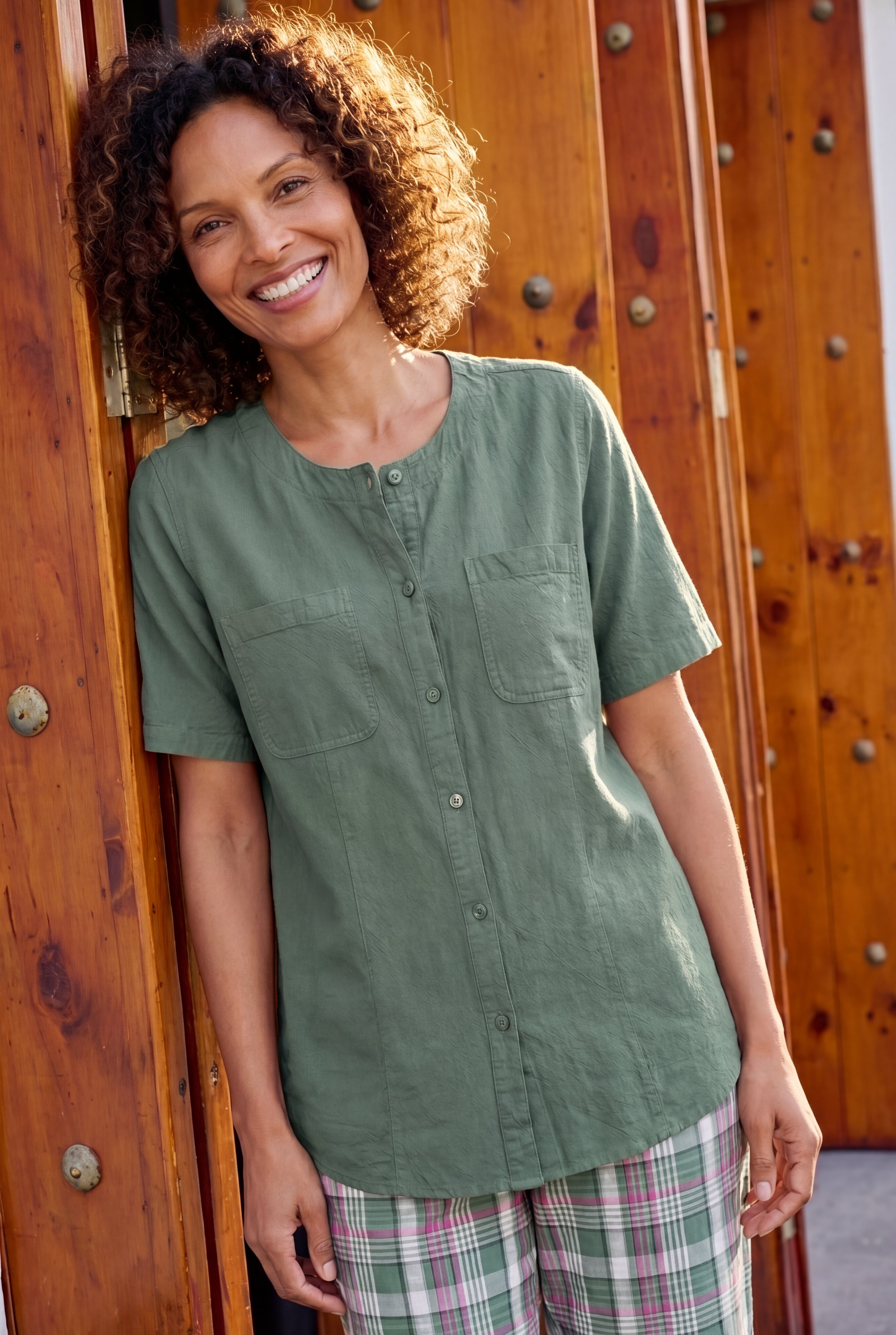 Short-Sleeve Crinkle Shirt image number 0