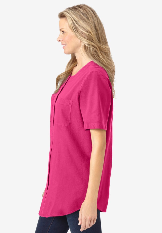 Short-Sleeve Crinkle Shirt image number 3