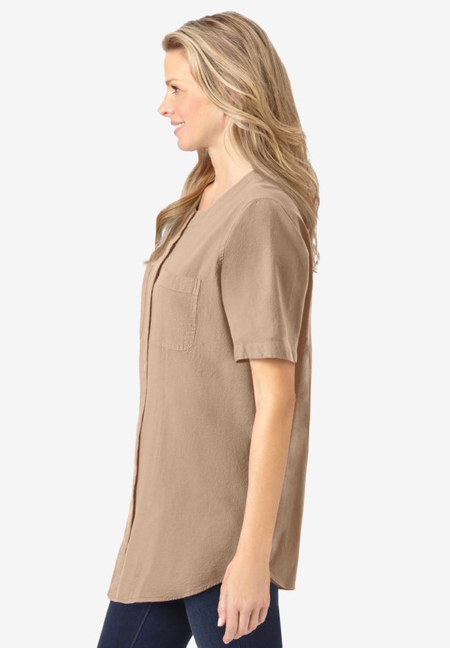 Short-Sleeve Crinkle Shirt image number 2