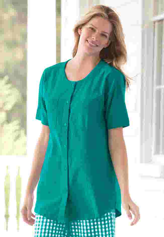 Short-Sleeve Crinkle Shirt image number 1