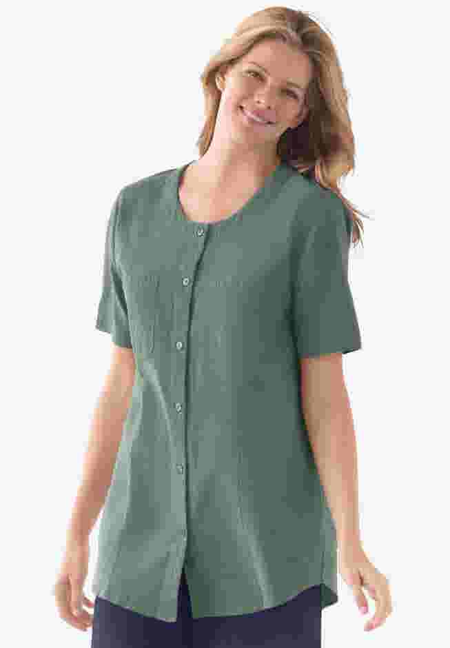 Short-Sleeve Crinkle Shirt image number 0