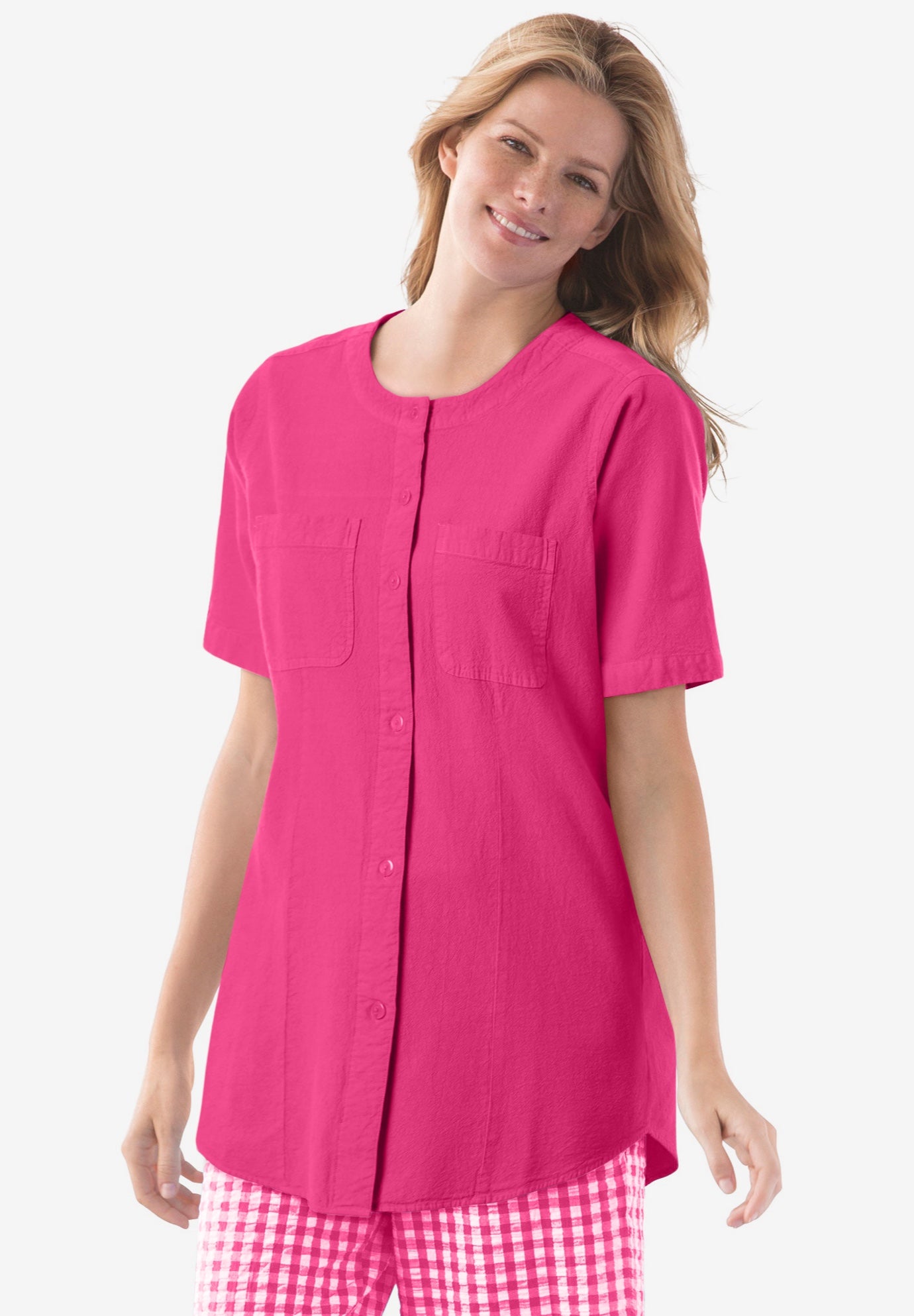 Short-Sleeve Crinkle Shirt image number 1