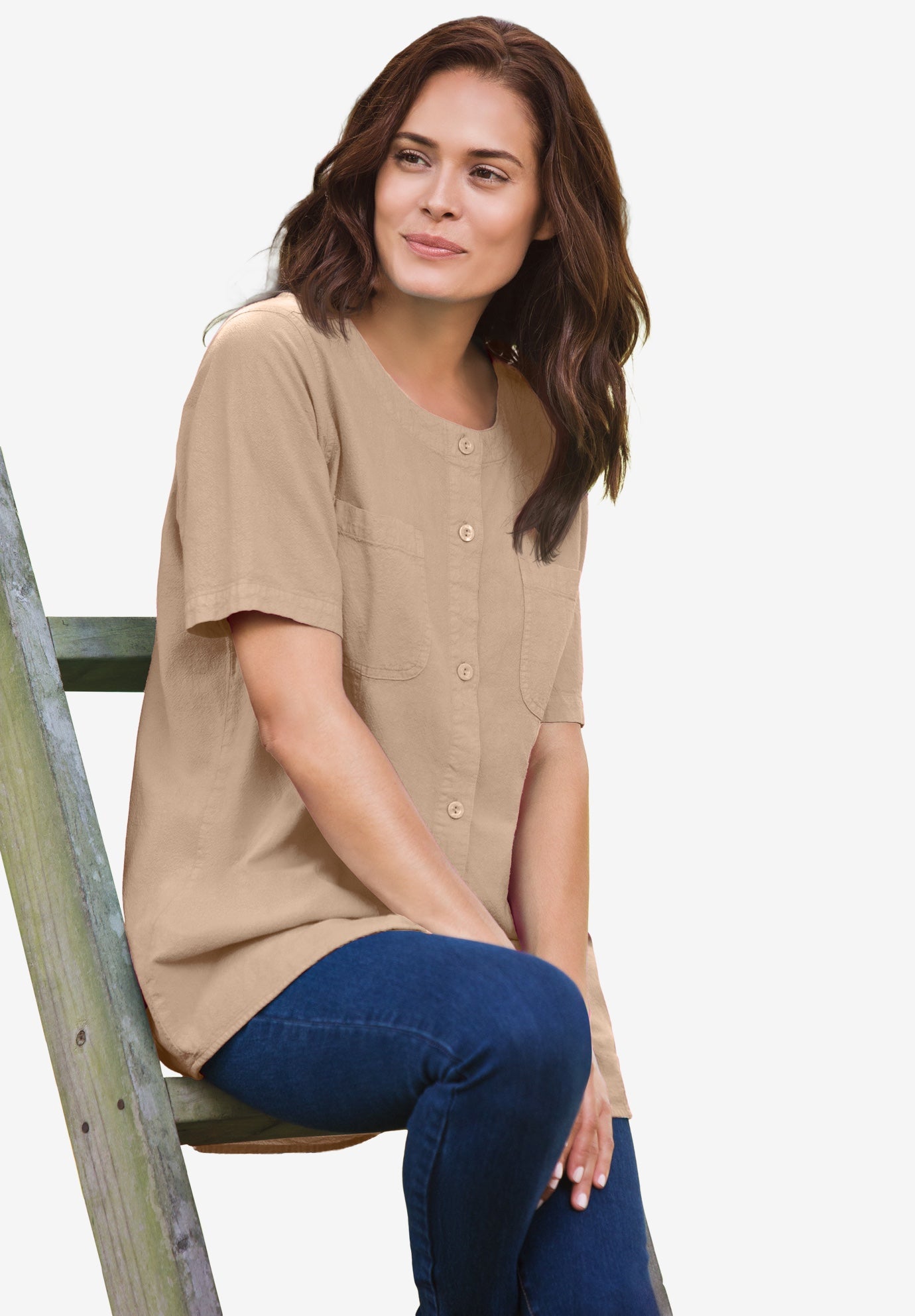 Short-Sleeve Crinkle Shirt image number 0