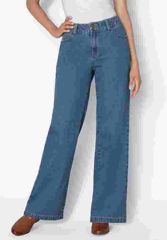 Perfect Cotton Wide-Leg Denim Jean image number 3