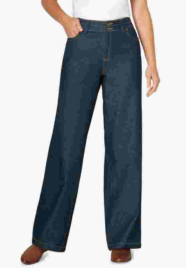 Perfect Cotton Wide-Leg Denim Jean image number 0