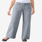 Perfect Wide-Leg All-Cotton Denim Five-Pocket Jeans image number null