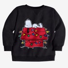 Peanuts Women's Crewneck Sweatshirt Black XMAS Snoopy image number null