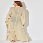 Long V-Neck Shimmer Caftan Tunic Cover Up image number null