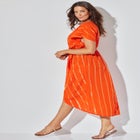 Twist Front Shimmer Cover Up Dress image number null