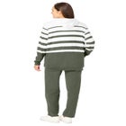 Striped Full Zip Jacket Set image number null