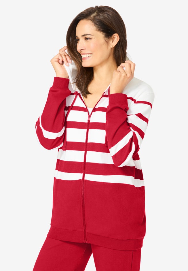 Striped Full Zip Jacket Set image number 3
