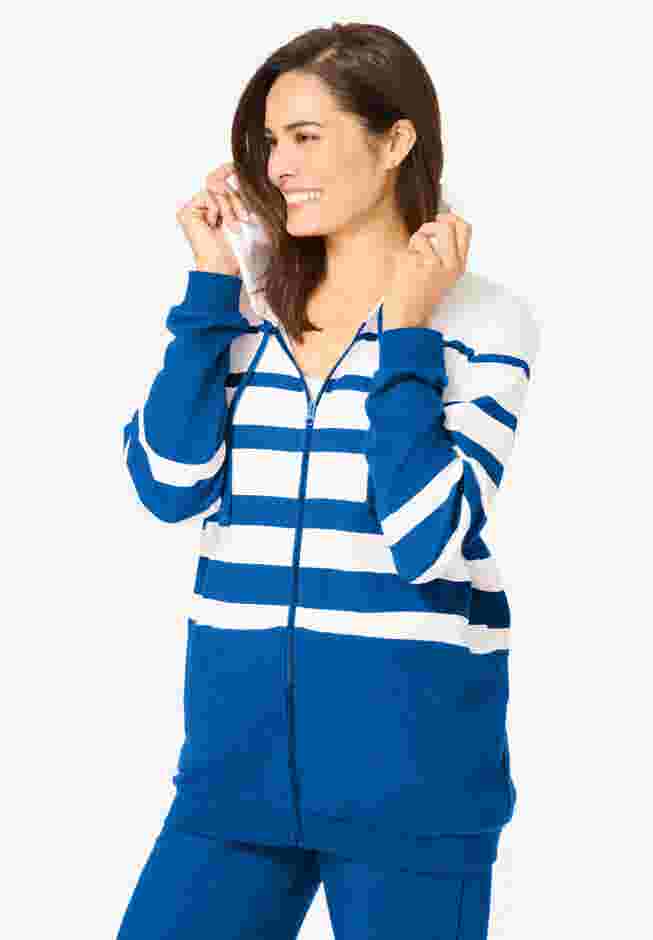 Striped Full Zip Jacket Set image number 3
