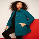 Plus Size Button Up Fleece Jacket image number 1