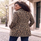 Plus Size Button Up Fleece Jacket image number 3
