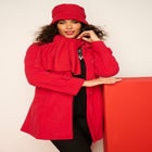 Plus Size Button Up Fleece Jacket image number 4