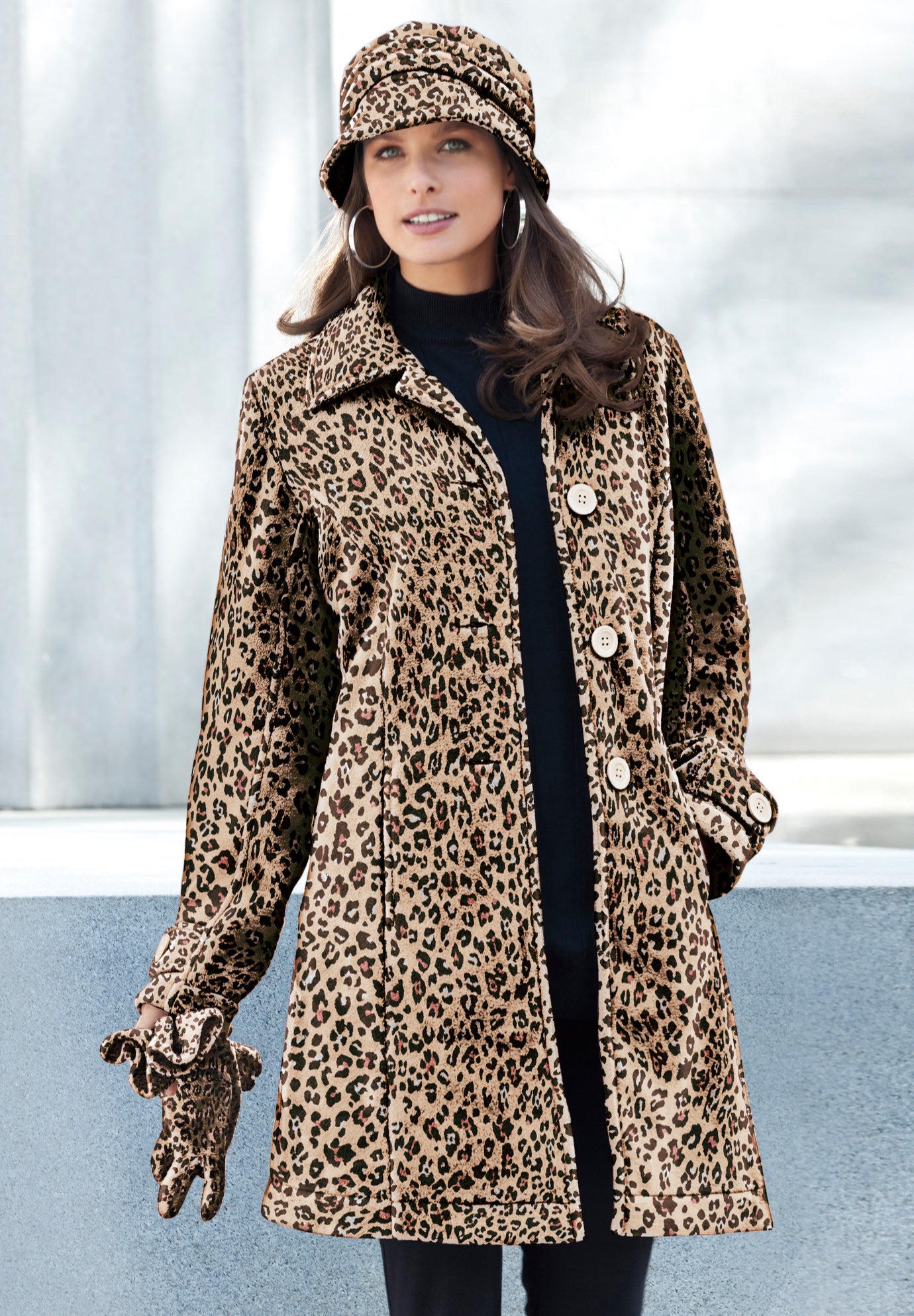 Plus Size Button Up Fleece Jacket image number 3