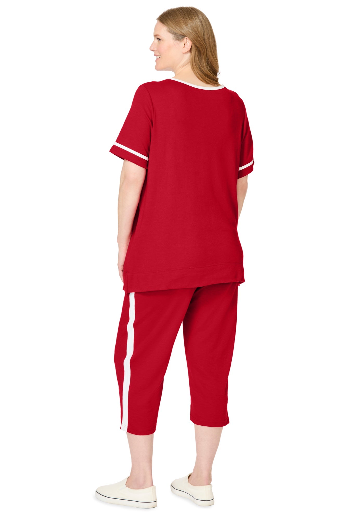 Contrast Stripe Capri Set image number 1