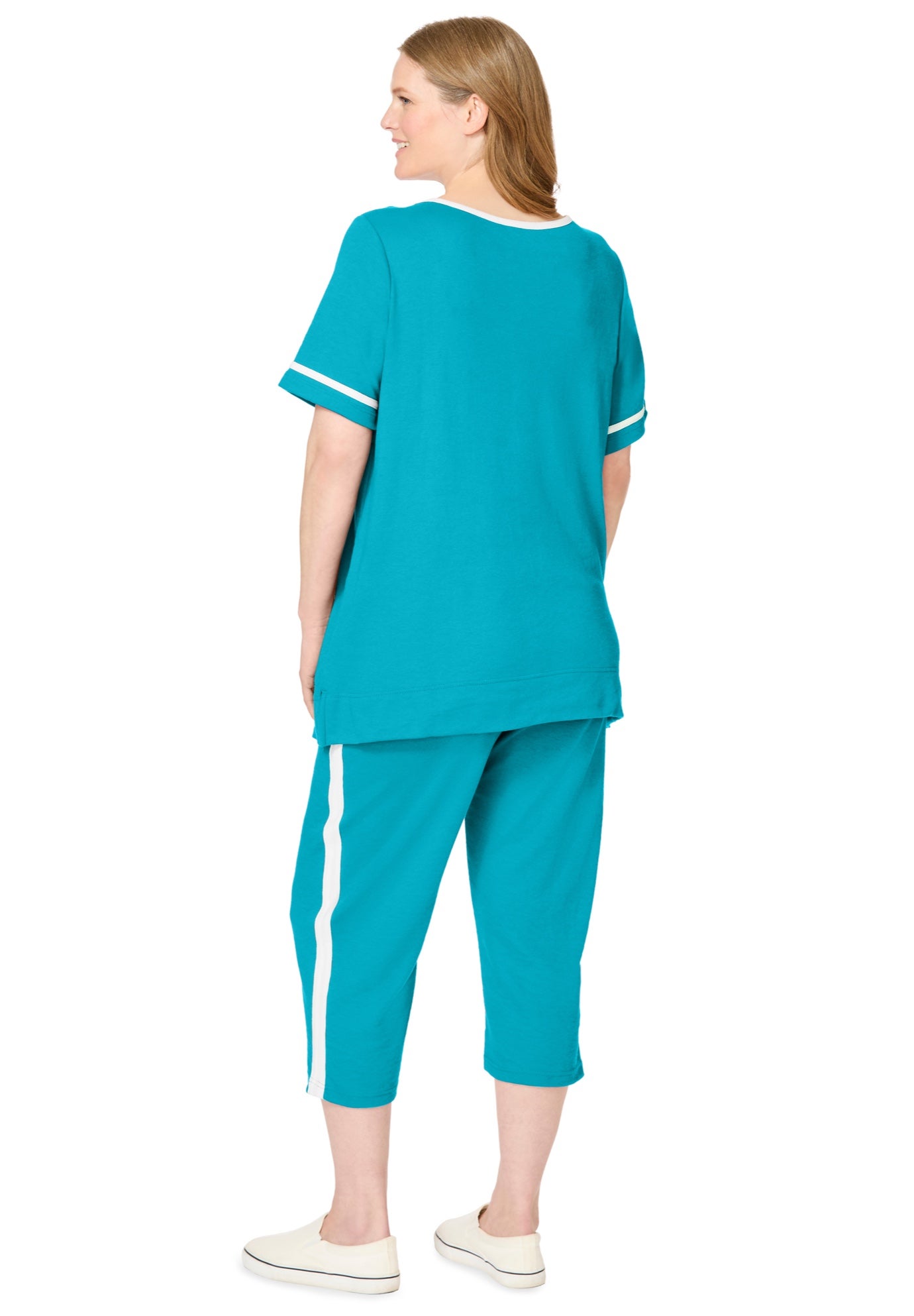 Contrast Stripe Capri Set image number 1