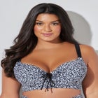 Bra Sized Tie Front Longline Underwire Bikini Top image number null