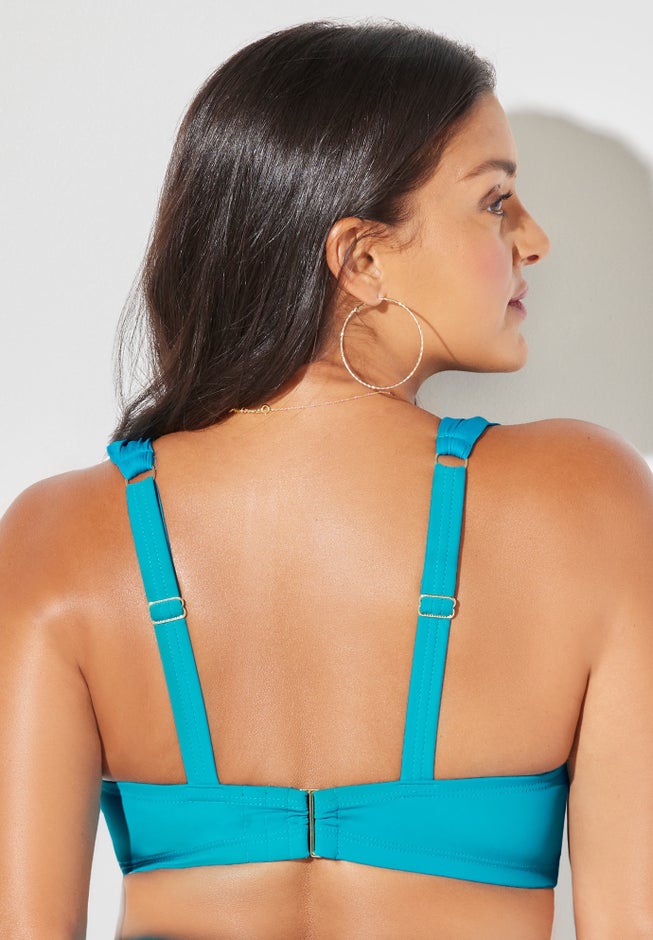 Bra Sized Drape Front Underwire Bikini Top image number 1