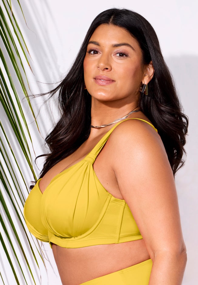Bra Sized Drape Front Underwire Bikini Top image number 3