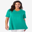 Stretch Knit V-Neck Swing Tunic image number null