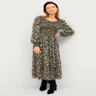 Smocked Bodice Tiered Midi Dress image number null