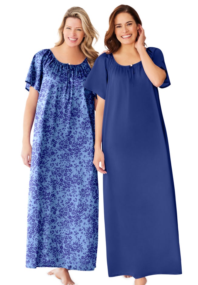 2-Pack Long Silky Gown image number 0