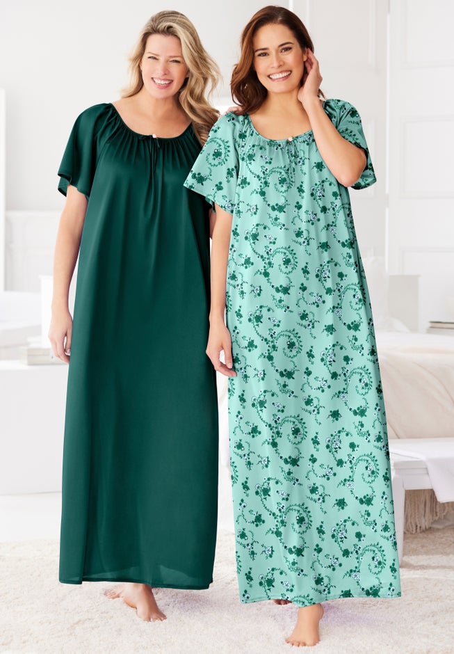 2-Pack Long Silky Gown image number 0