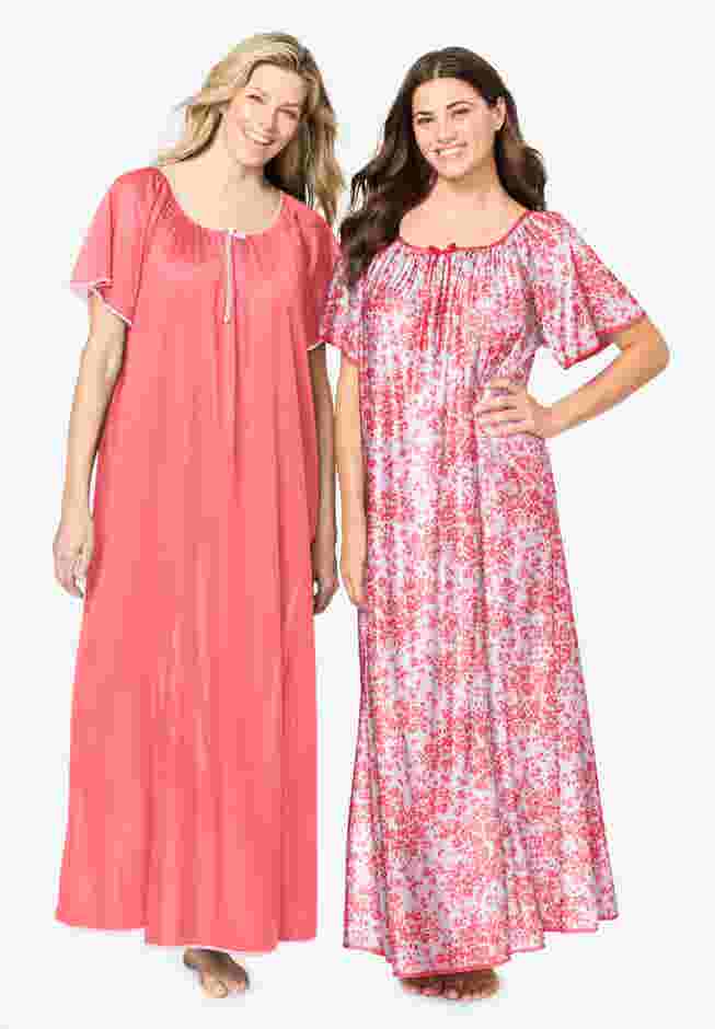 2-Pack Long Silky Gown image number 0
