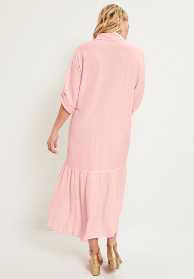 Ruffled Shirt Dress image number null