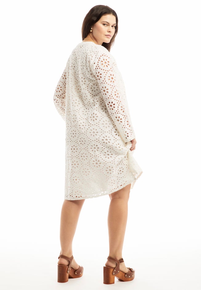 Eyelet Midi Shirtdress image number 1