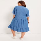 Ruffled Denim Dress image number null