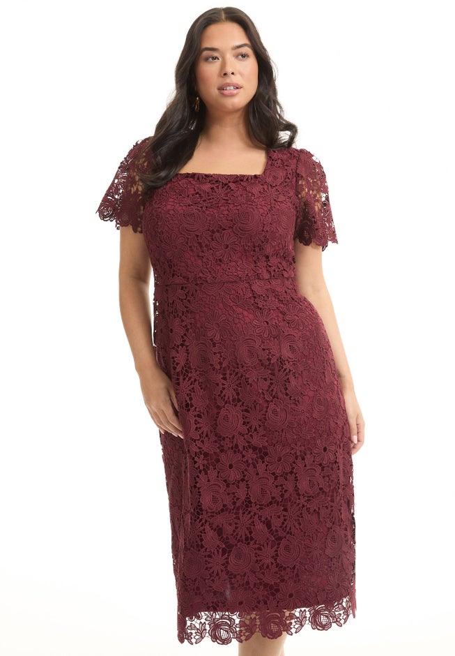Square-Neck Lace Dress image number 2
