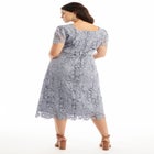 Square-Neck Lace Midi Dress image number null