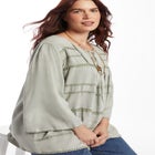 Acid Wash Peasant Blouse image number null