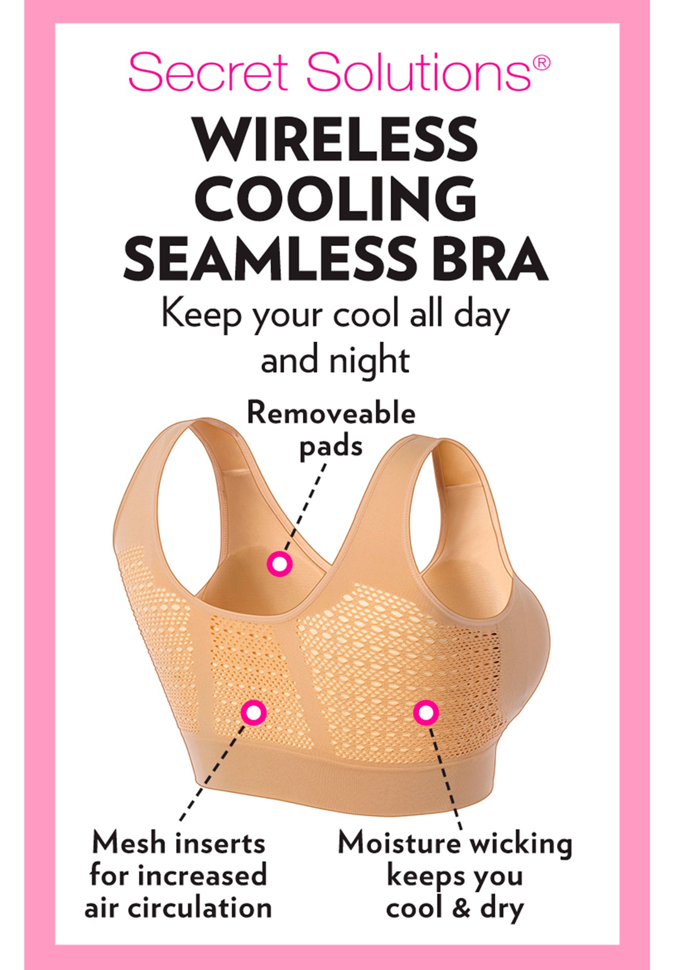 Wireless Cooling Seamless Bra image number 3