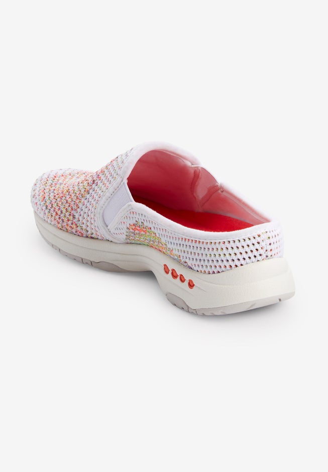 Knit Slip On Mules The Take Eco Shoe, White Multi Woman Within