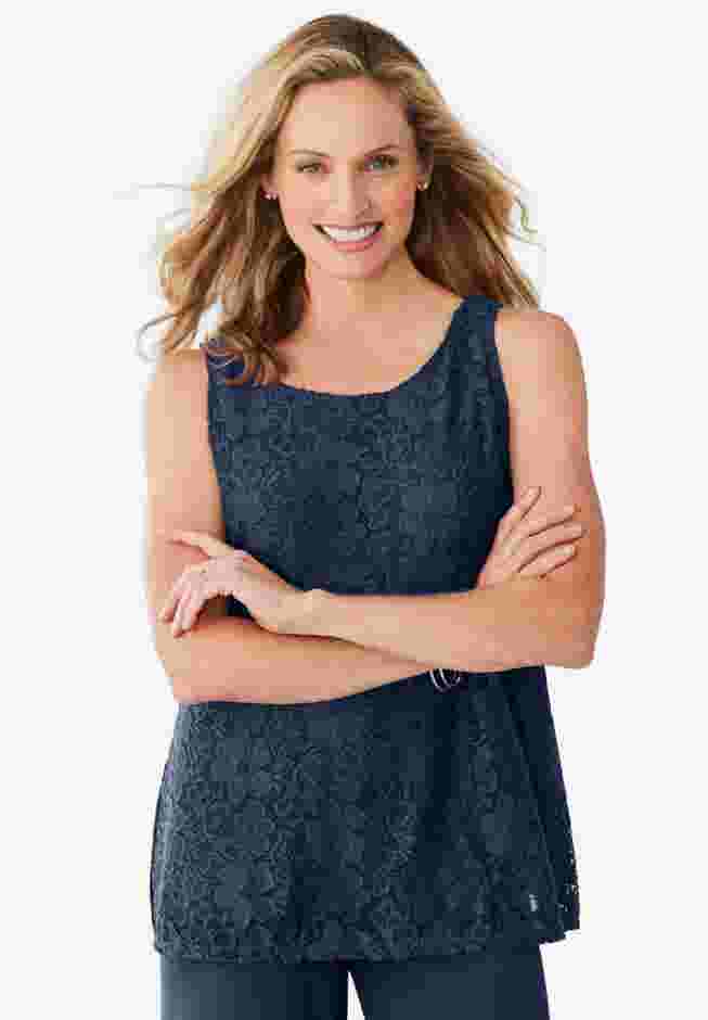 3-piece Lace Jacket/Tank/Pant Set image number 3