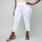 Stretch Cotton Eyelet Capri Legging image number null