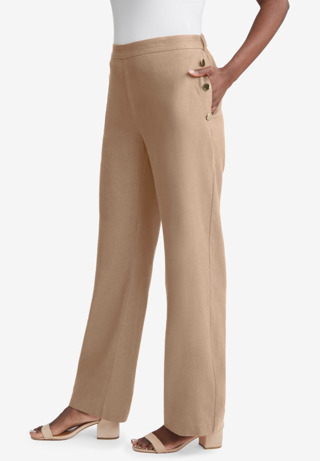 Linen Wide Leg Sailor Pant image number 2