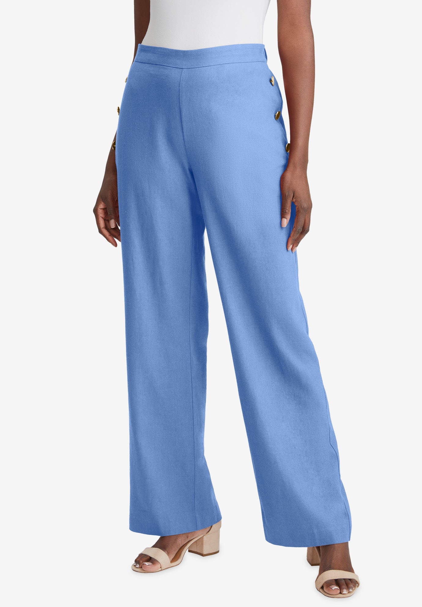 Linen Wide Leg Sailor Pant image number 0