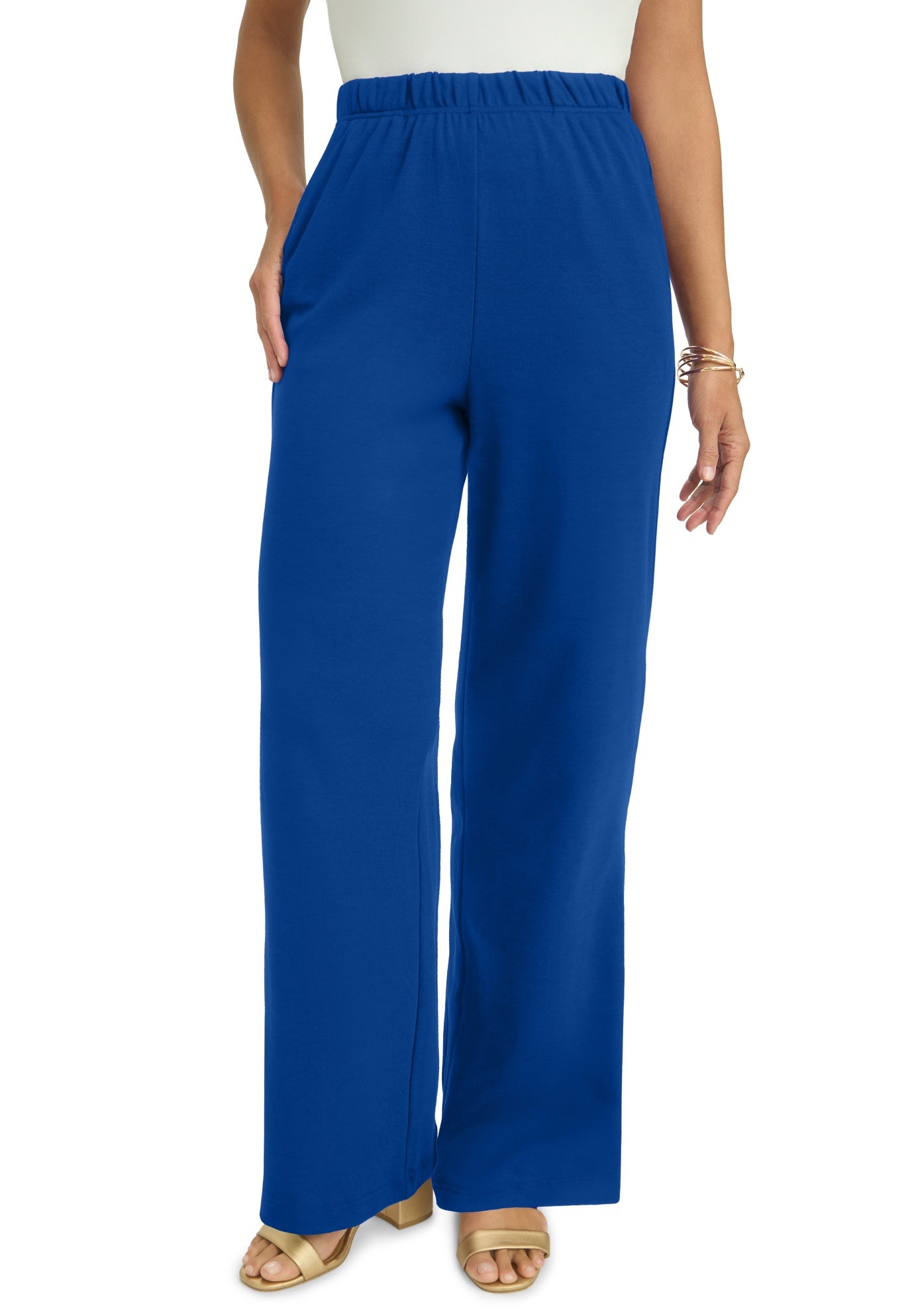Soft Ease Cotton Knit Wide Leg Pant image number 0